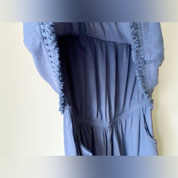 Aerie dusty blue strapless flowy jumpsuit - Picture 7 of 16